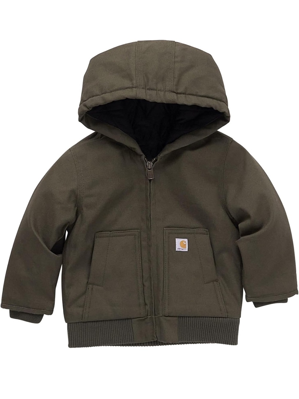 Carhartt Olive Hooded Zip-Up Work Jacket